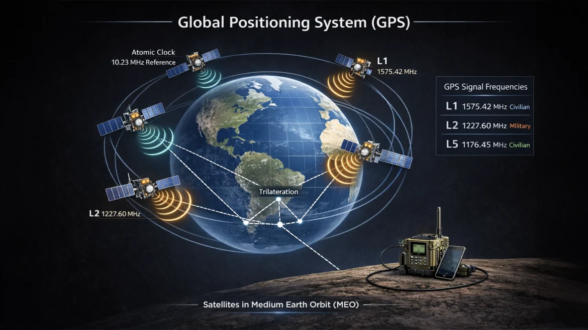 GPS (Global Positioning System) is a satellite-based navigation system that provides precise positioning, navigation, and timing data worldwide.